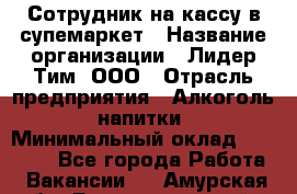 Сотрудник на кассу в супемаркет › Название организации ­ Лидер Тим, ООО › Отрасль предприятия ­ Алкоголь, напитки › Минимальный оклад ­ 36 000 - Все города Работа » Вакансии   . Амурская обл.,Благовещенский р-н